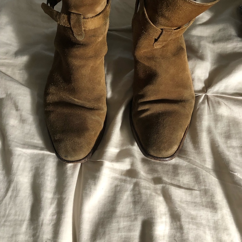 YSl suede jodhpur boots, size 9.5, vintage look